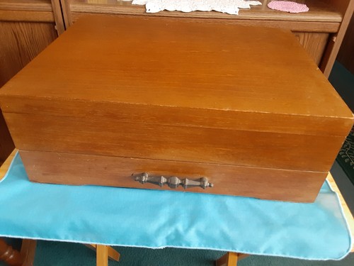 Vtg wooden silverware storage - wooden,