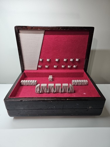 Vintage wood flatware storage - vintage,